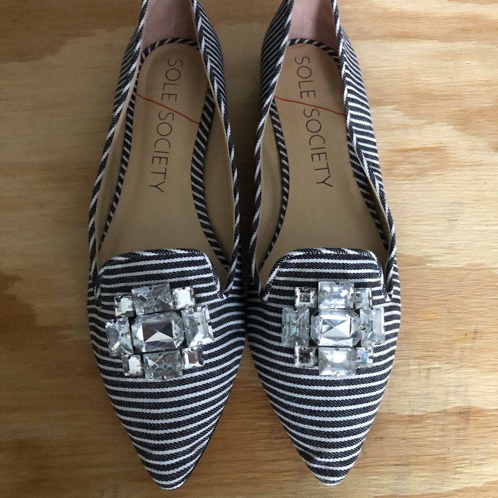 Sole Society Libry Crystal Embellished Flat
